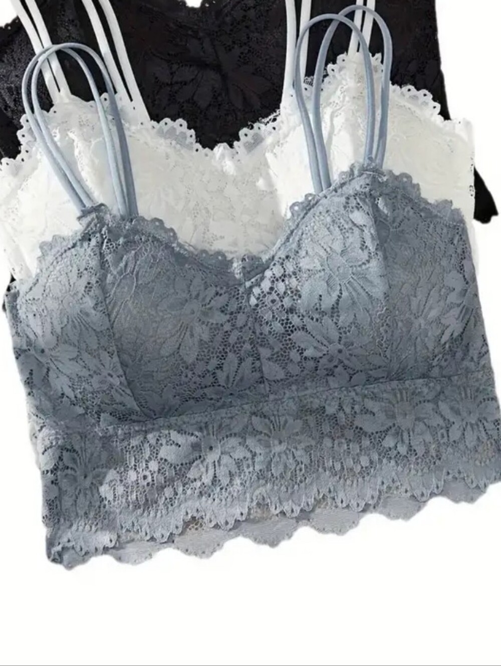 NWT Grey Lace Bralette With Padding